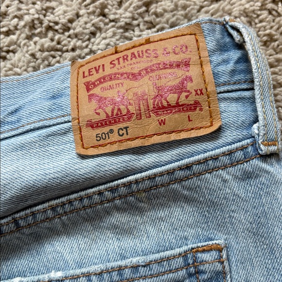 Levi's 501 Light Blue Distressed Boyfriend Jeans - Picture 8 of 12